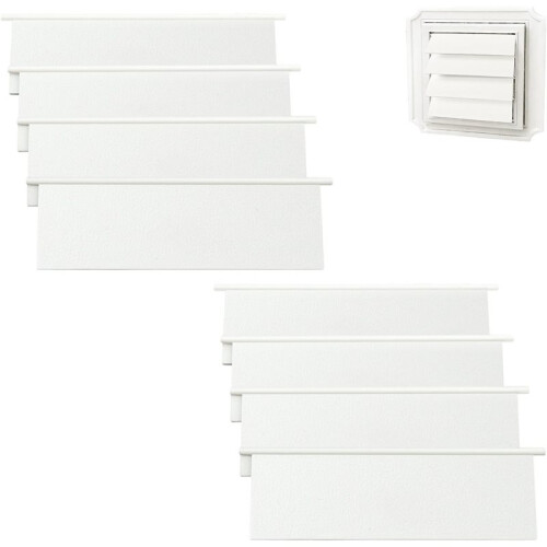 Kit com 8 Aletas de Reposição para Saídas de Ar de Secadora de 4 Polegadas - Resistentes Às Intempéries e com Fechamento Automático