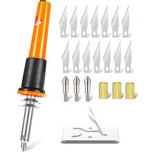 Electric Hot Knifes Cutter Tool Kit with Heat Cutter Stencil Cutter for Soft Thin Plastic Cloth Stencil EU Plug Parts