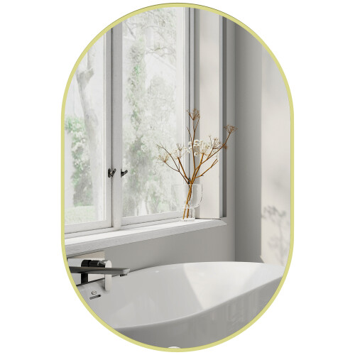 Homcom Espejo de Baño Amarillo 60 x 90 x 3 cm