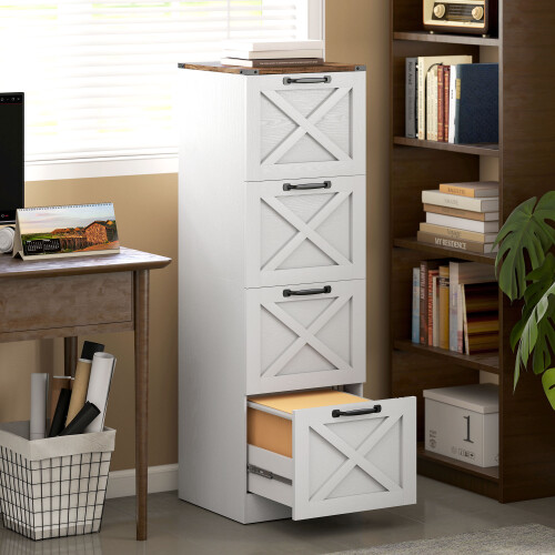 Homcom Cajonera de Escritorio Blanco 40 x 40 x 131 cm