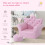 Homcom Sofá Niños con Taburete Rosa 58 x 40.5 x 49 cm 4