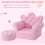 Homcom Sofá Niños con Taburete Rosa 58 x 40.5 x 49 cm 5