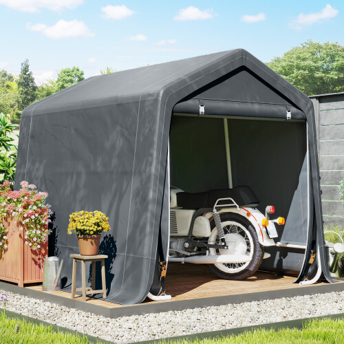 Outsunny Carpa para Herramienta Gris 240 x 200 x 202 cm 1