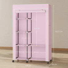 Armario de Tela Rosa 103 x 43 x 162.5 cm