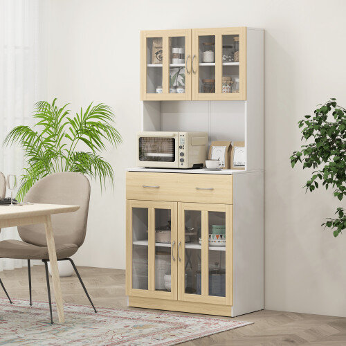 Homcom Alacena de Cocina Bicolor 80 x 40 x 180 cm 1