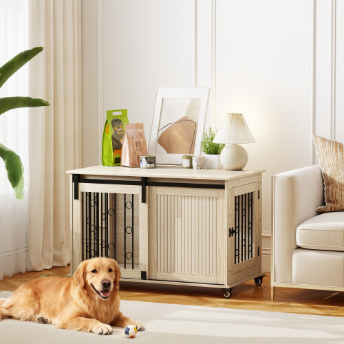 PawHut Jaula para Perro Marrón 100 x 56 x 65 cm 1