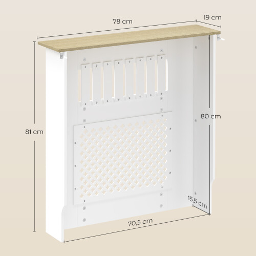 Homcom Cubre Radiadore Blanco 78 x 19 x 81 cm 2