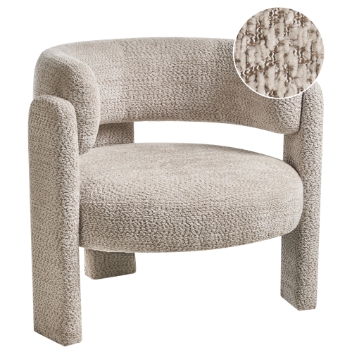 Beliani Armchair BUREA Chenille Light Beige