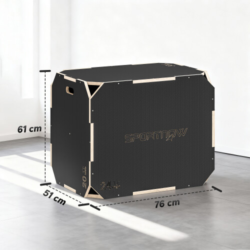 Cajón Pliométrico Negro 76 x 61 x 51 cm