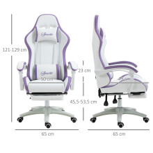 Silla Gaming Blanco 65 x 65 x 129 cm