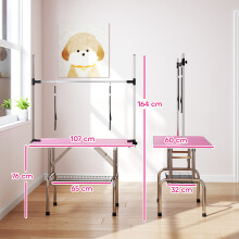 Mesa de Peluquería Rosa 107 x 60 x 164 cm