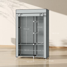 Armario de Tela Gris 103 x 43 x 162.5 cm