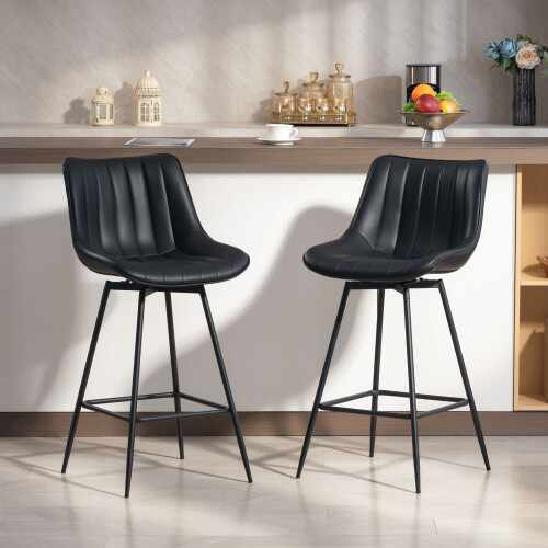 Homcom Taburetes de Bar Negro 47 x 54.5 x 97.5 cm 1