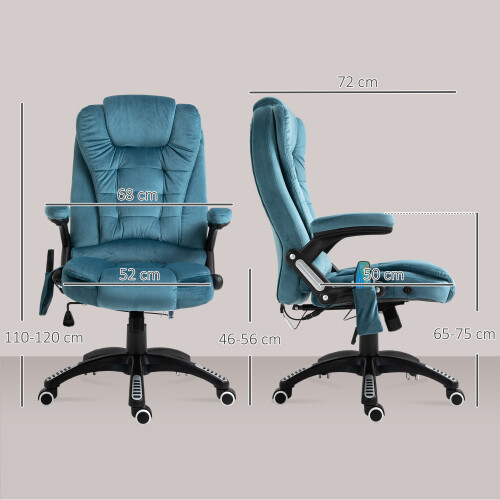 Vinsetto Silla de Masaje Azul 68 x 72 x 120 cm 2
