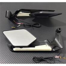 Universal Aluminum Alloy Foldable Rearview Mirror with Lights for Motorcycle ATV Off-Road Vehicle Motorcycle Accessory