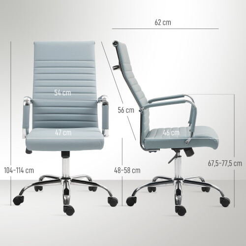 Vinsetto Silla de Escritorio Gris 54 x 62 x 114 cm 2