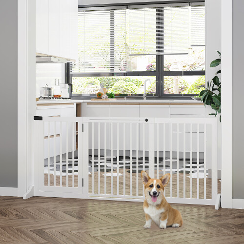 PawHut Barrera para Mascota Blanco 166 x 36 x 71 cm 1