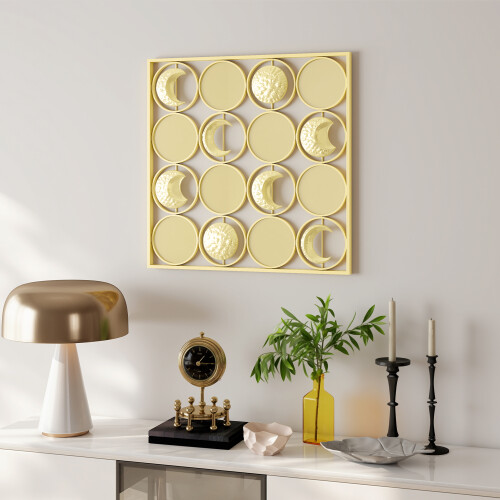 Homcom Decoración para Pared Amarillo 67.9 x 3.2 x 67.9 cm 1