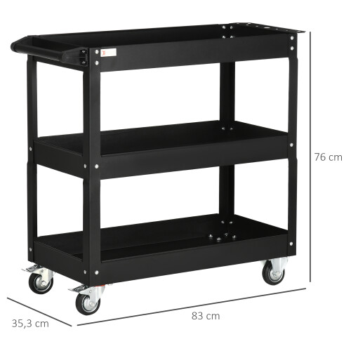 Durhand Carro de Herramienta Negro 83 x 35.3 x 76 cm 2
