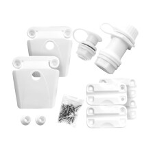 Cooler Replacement Parts Kit, Ice Chest Plastic Hinges, Posts, and Screws, Threaded, and Triple-Snap Drain Plug