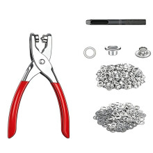 412Pcs Grommet Tool Kit 6mm Open Stomata with 6 Flower Pliers + Silver 400 + 6 Black Punch for Leather, Belts, Shoes