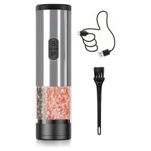 2 in 1 Salt and Pepper Mill Electric Set, Rechargeable,Automatic Pepper Mill,LED Lighting,Adjustable Mill,Large Capacity
