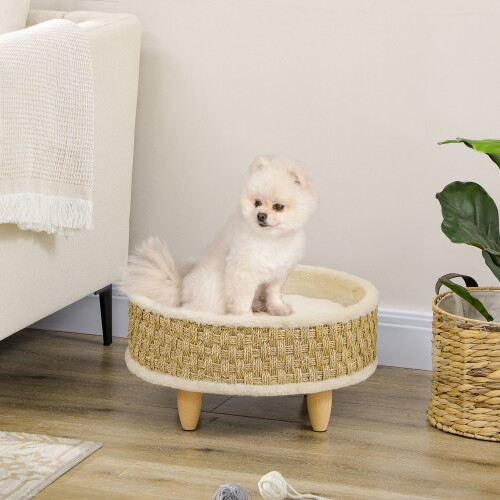 PawHut Cama para Perro Beige 48 x 48 x 24.5 cm