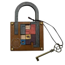 Challenging Classic Wooden Brainteaser Puzzle Game Perfect IQ Lock Challenge Toy Gift for Kids Cognitive Development