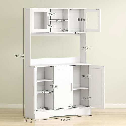 Homcom Alacena de Cocina Blanco 108 x 35 x 180 cm 2