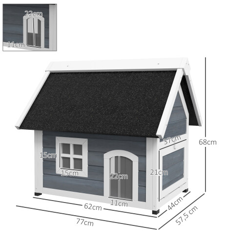 PawHut Casa para Gato Bicolor 77 x 57.5 x 68 cm 2
