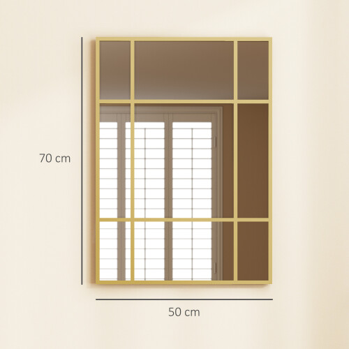 Homcom Espejo de Pared Amarillo 50 x 2 x 70 cm 2