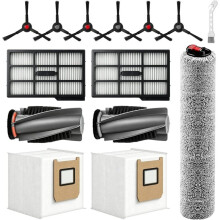 Replacement Parts for Omni E25 / E28 Robot Vacuum: 1 Pair of Main Brushes,Roller Mop,Filters,Dust Bags,Side Brushes