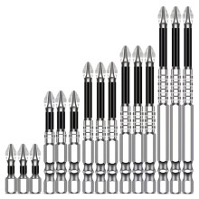 15pcs Non-Slip Anti-Impact Threaded Drill Bit Set, High Magnetic Electric Screwdriver Drill Kit - High Hardness