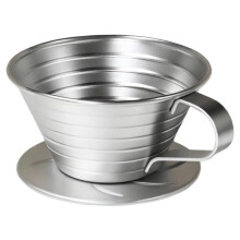 Roestvrijstalen Filterbeker met Platte Bodem voor Druppelkoffie, Accessoires voor Handmatig Gezette Koffie