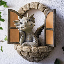 Cute Dragon Model Resin Decoration Household Pendant Outdoor Garden Crafts Decoration Gift