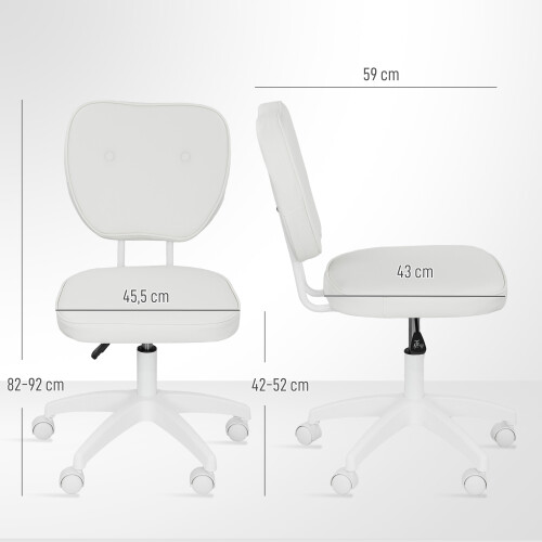 Vinsetto Silla de Oficina Blanco 46 x 59 x 92 cm