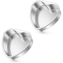 Heart Cake Pan, 6 Inch Small Heart Shaped Baking Pans for Oven & Dishwasher, 2Pcs Layer Smash Cake Tins Molds