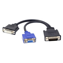 DMS 59Pin Male to VGA DVI Female Y Splitter Extension Cable Adapter for Card Computer TV PC Monitor Projector