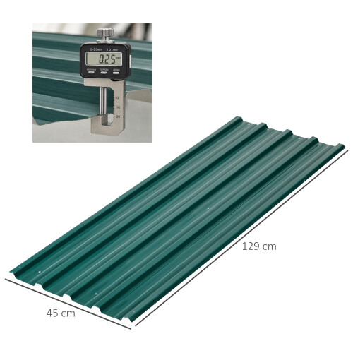 Outsunny Paneles Acero Galvanizado Verde 129 x 45 cm