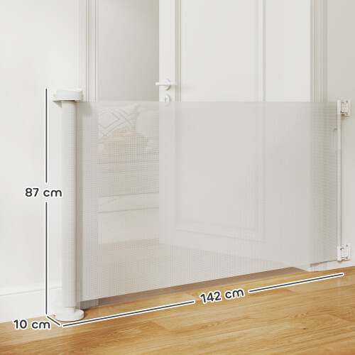 PawHut Barrera para Perro Blanco 142 x 10 x 87 cm