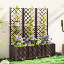 Jardinera con Enrejado Marrón 120 x 40 x 135 cm