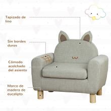 Sillón Infantil Gris 61 x 42 x 53 cm