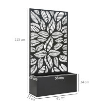 Jardinera Exterior Negro 61 x 23 x 113 cm
