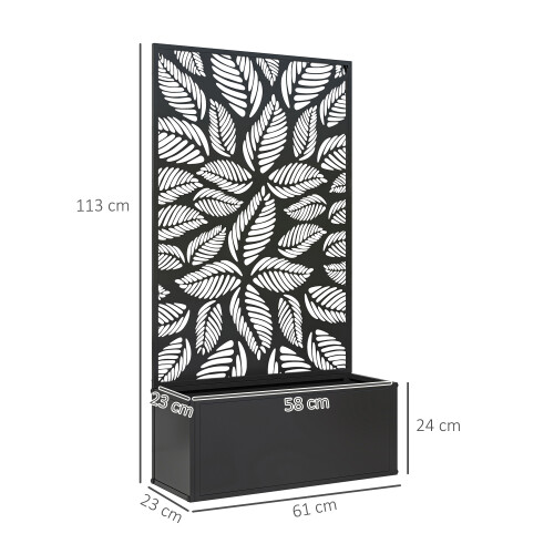 Outsunny Jardinera Exterior Negro 61 x 23 x 113 cm