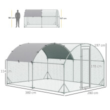 Gallinero de Exterior Gris 280 x 380 x 197 cm