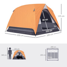 Tienda de Campaña Naranja 200 x 200 x 135 cm