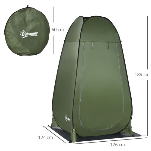 Outsunny Tienda de Ducha Verde 126 x 124 x 189 cm