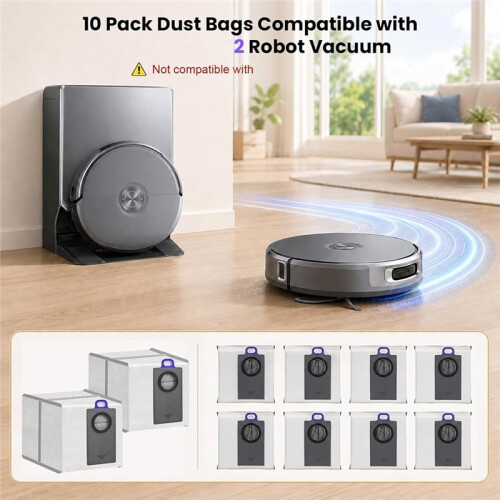 10 Pack Dust Bags Compatible for  Flow 2, 2.4L Large Capacity 1