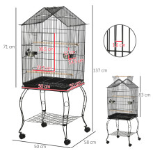 Jaula para Pájaro Negro 50 x 58 x 145 cm