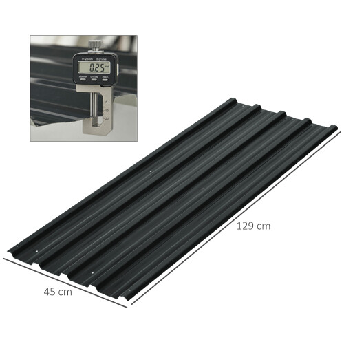 Outsunny Paneles Acero Galvanizado Gris 129 x 45 cm